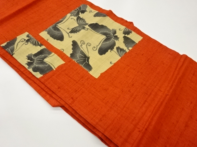 JAPANESE NAGOYA OBI / TSUMUGI / WOVEN BUTTERFLY